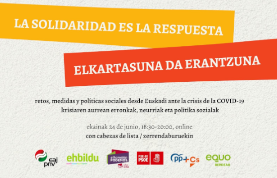 Debate digital elecciones Euskadi 2020: La solidaridad es la respuesta