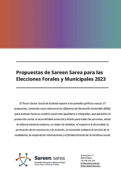 Propuestas de Sareen Sarea para las Elecciones Forales y Municipales 2023