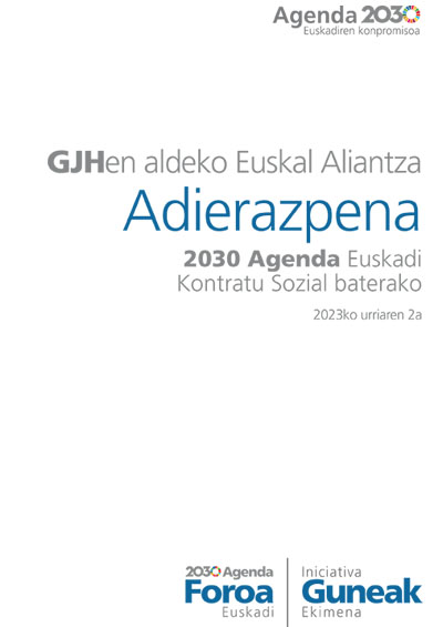 “2030 Agenda Euskadi Kontratu Sozial baterako” adierazpena
