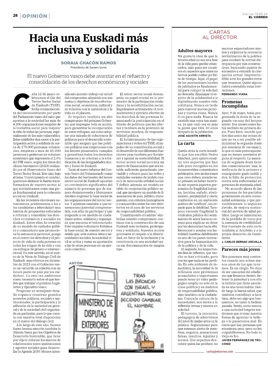 Artículo de opinión: Construyendo el cambio hacia una Euskadi más inclusiva y solidaria